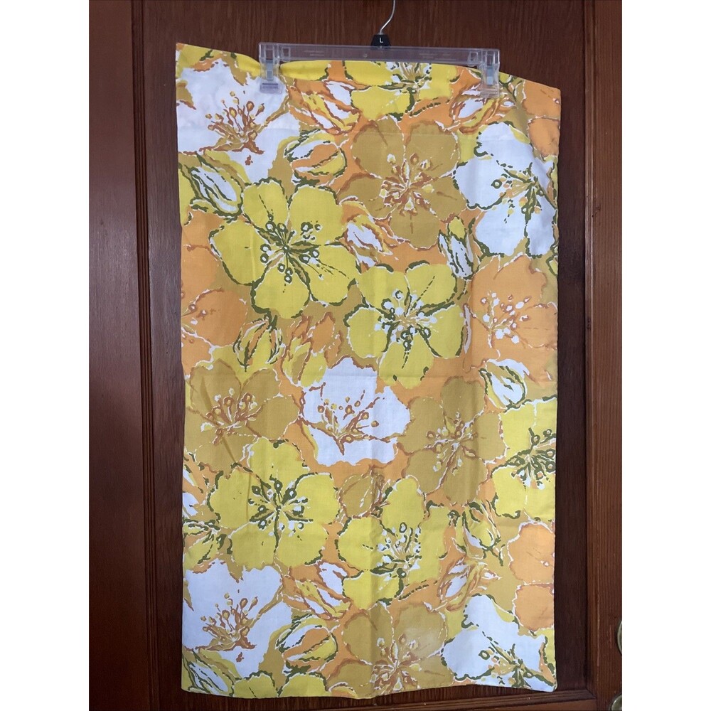 Vintage Cannon Royal Family Floral Pillow Case Yellow/Gold, Orange Green White